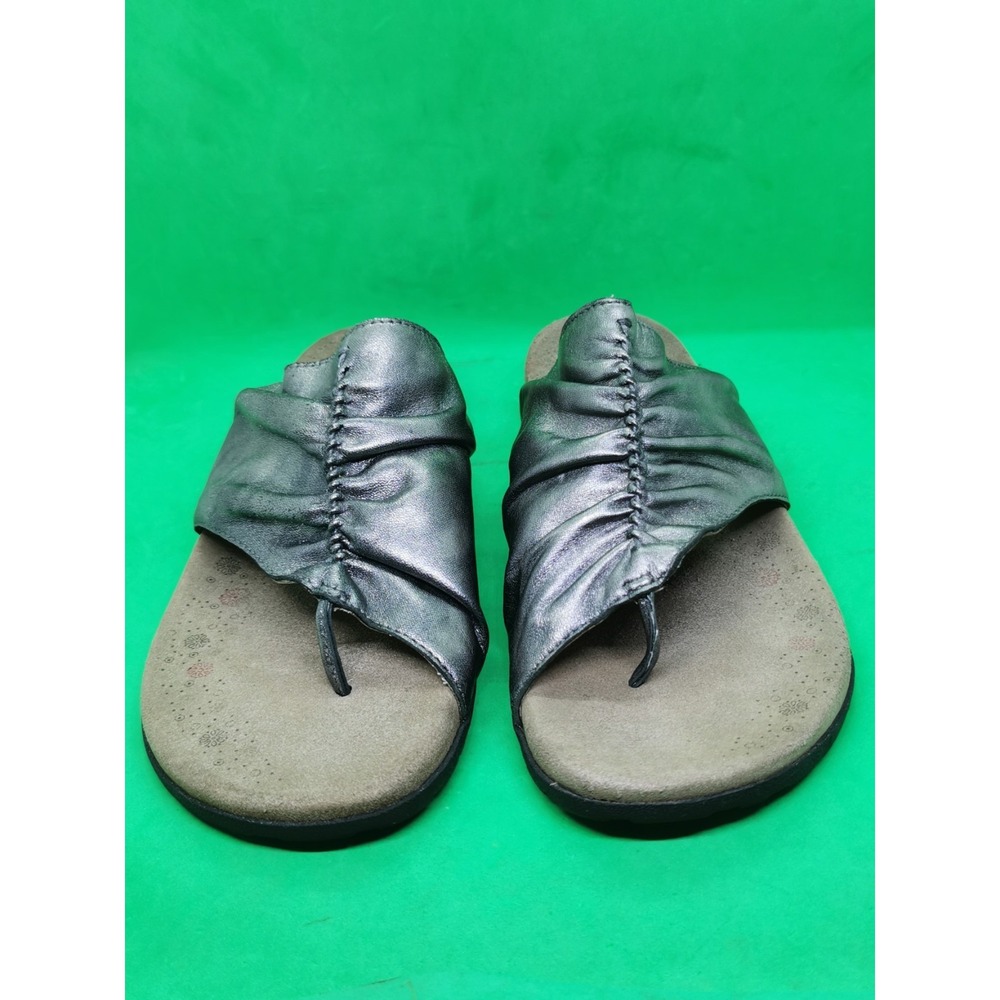 Women's Taos Gift 2 Size 10 Silver Gray Leather Very Comfortable Sandals Slip On - Picture 16 of 16
